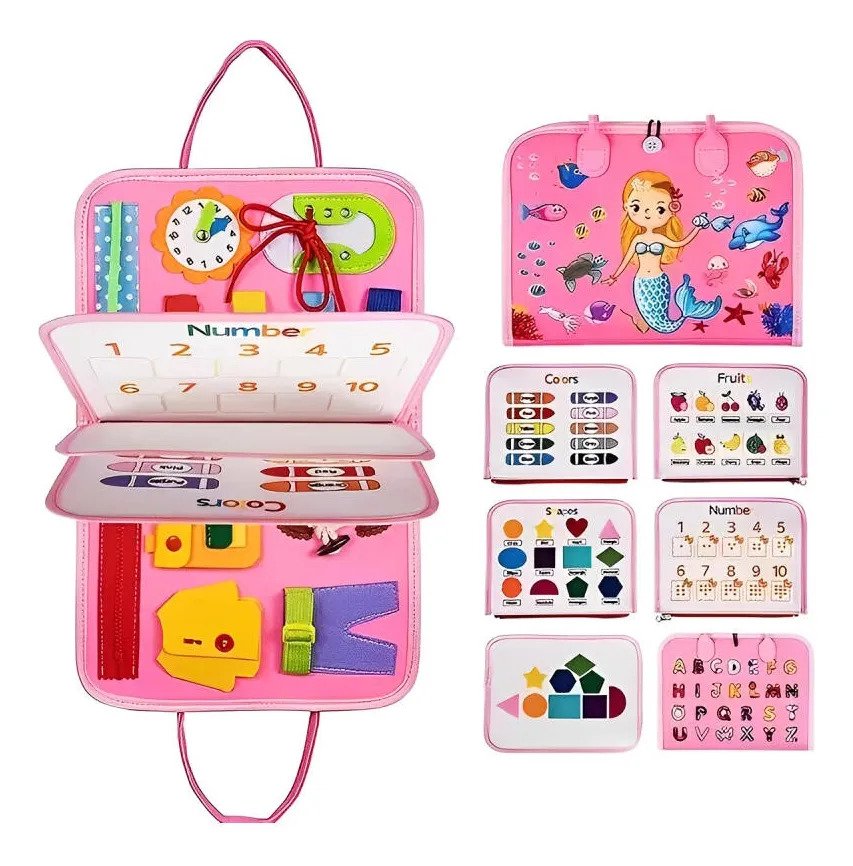 Maleta Brinquedo Educativo Infantil Com Números Cores - Ros Rosa