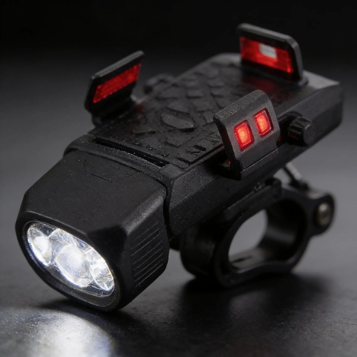 Lanterna Para Bike Com Suporte E Buzina Bic006 - Preto Preto