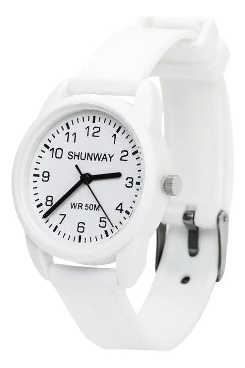 Relógio Analógico Casual Resistente A Água - Branco Branco Cinza