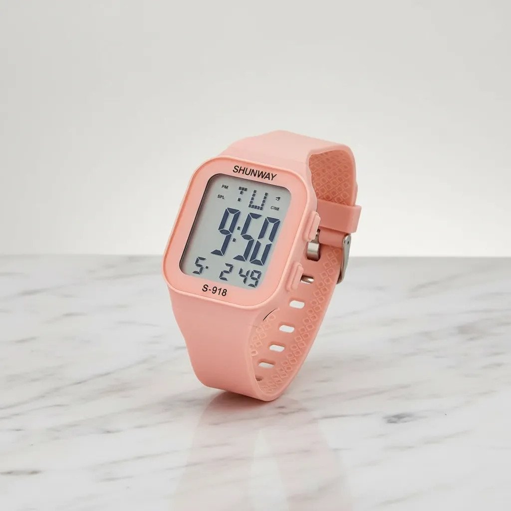 Relógio Feminino Digital Esportivo Led Silicone - Rosa