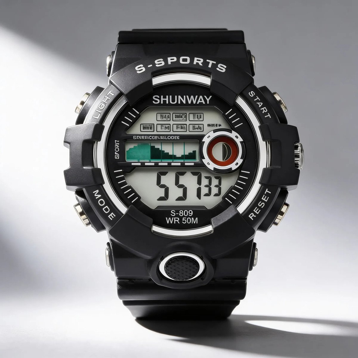 Relógio Digital Esportivo Shunway S-809 Wr50m Preto