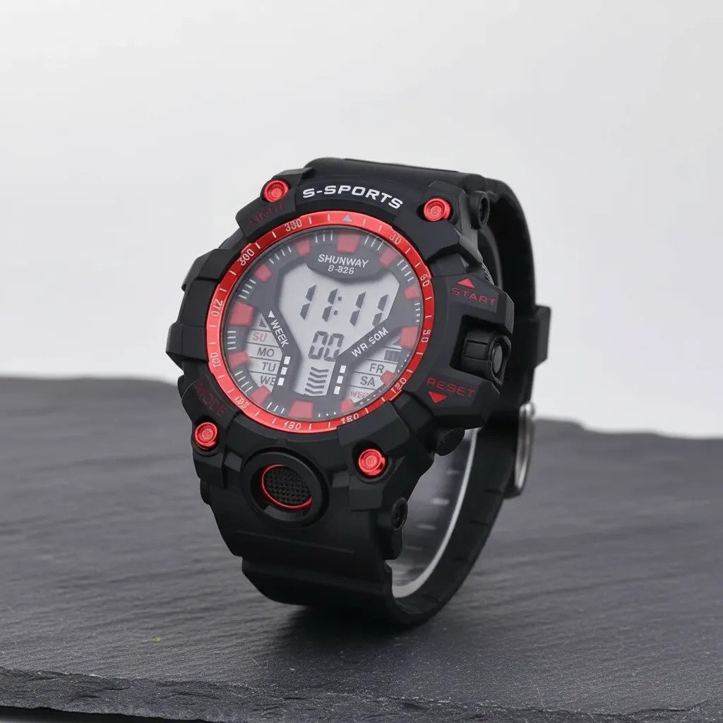 Relógio Masculino Esportivo Digital Led Militar - Preto