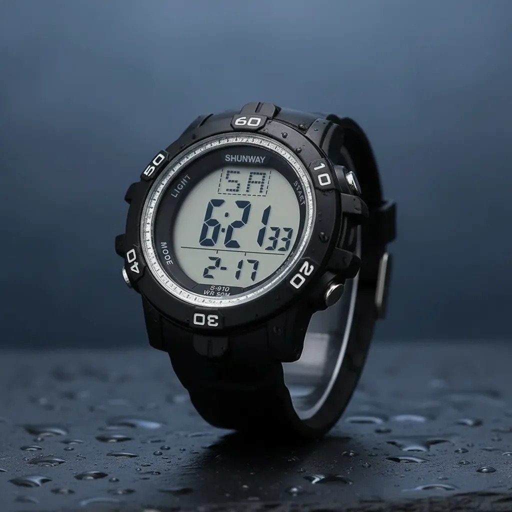 Relógio Masculino Digital Esportivo Shunway S-910 Preto