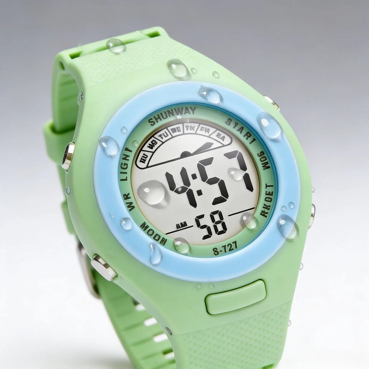 Relógio Feminino Digital Esportivo Shunway Verde Claro