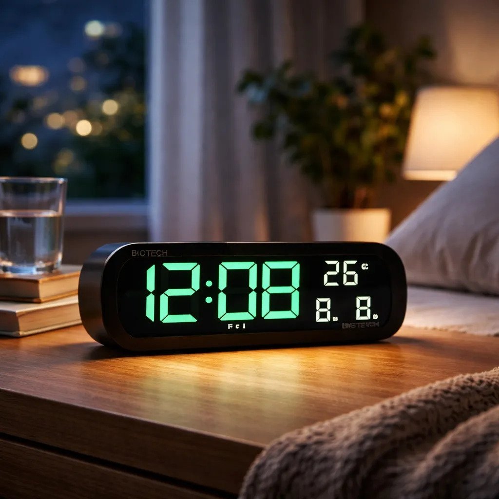 Relógio Digital Bigtech Led Brilho Ajustável - Verde