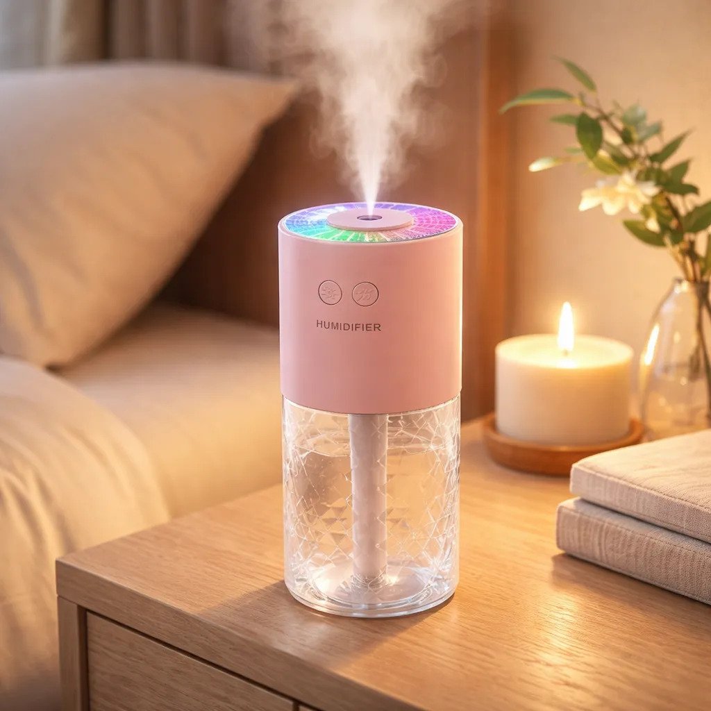 Umidificador De Ar Um008-03 Portátil - Rosa Rosa 127/220v