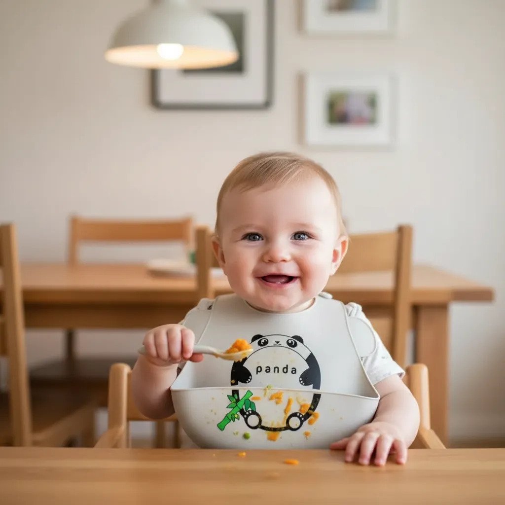 Babador Silicone Impermeável - Panda