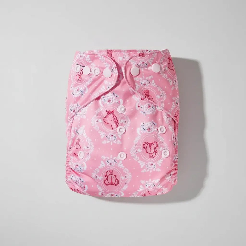 Fralda Ecológica Reutilizável Ajustável Lavável - Rosa