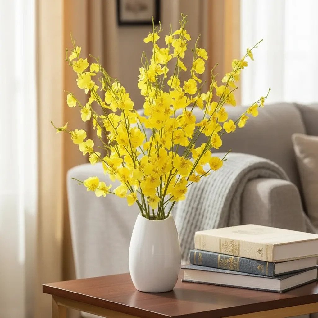 Flor Artificial Realista Decoração Rzf011 Amarelo