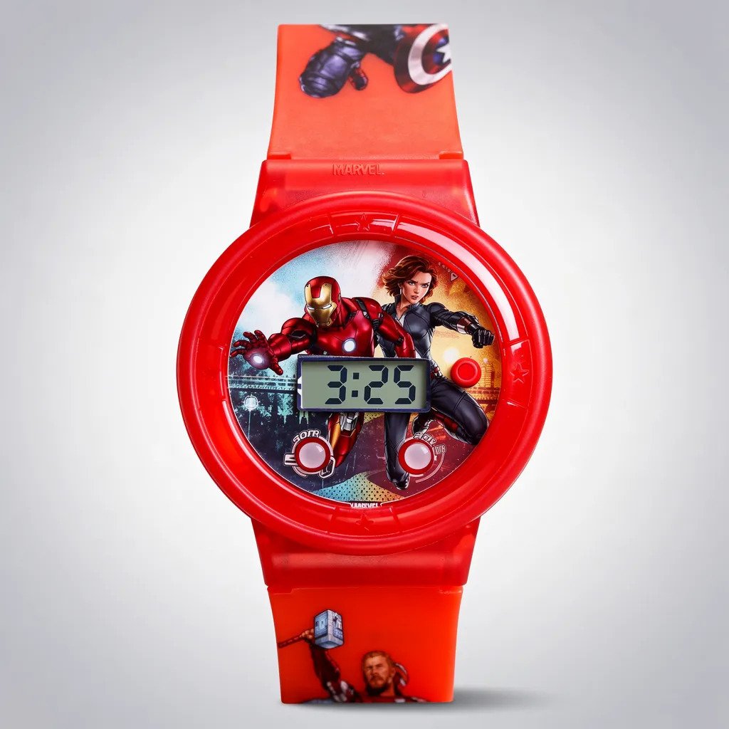 Relógio Infantil Marvel Confortável - Vermelho Vermelho