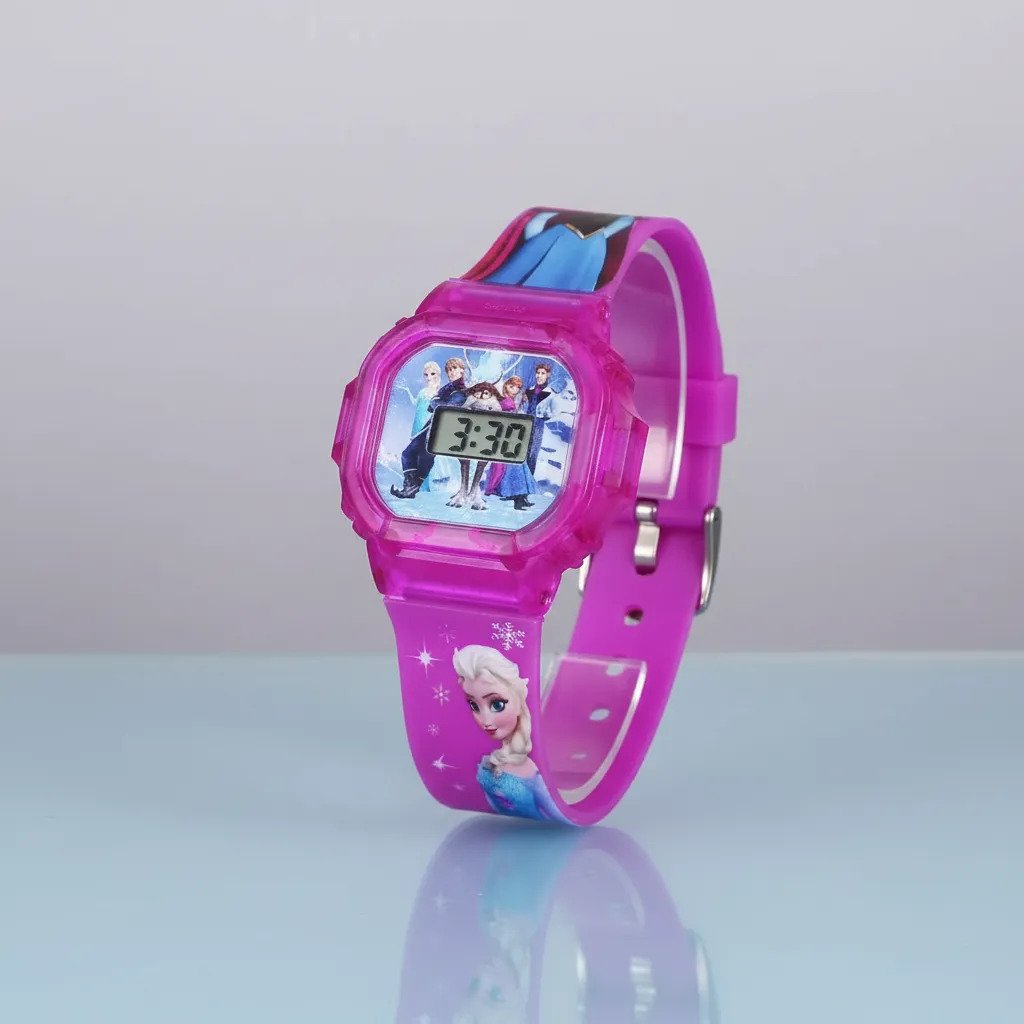 Relógio Infantil Rosa Frozen  Delicado, Divertido