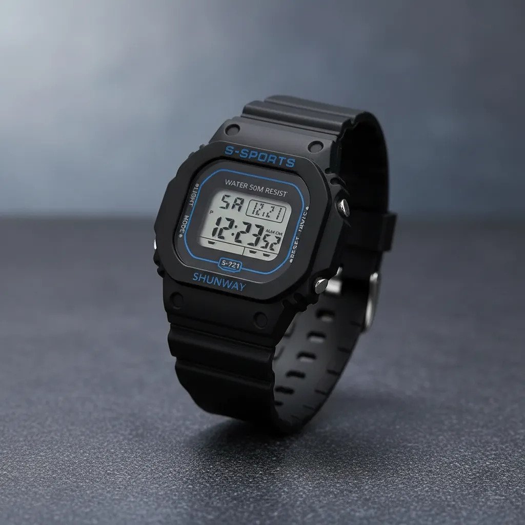 Relógio De Pulso Preto  Design Simples, Funcional Elegan