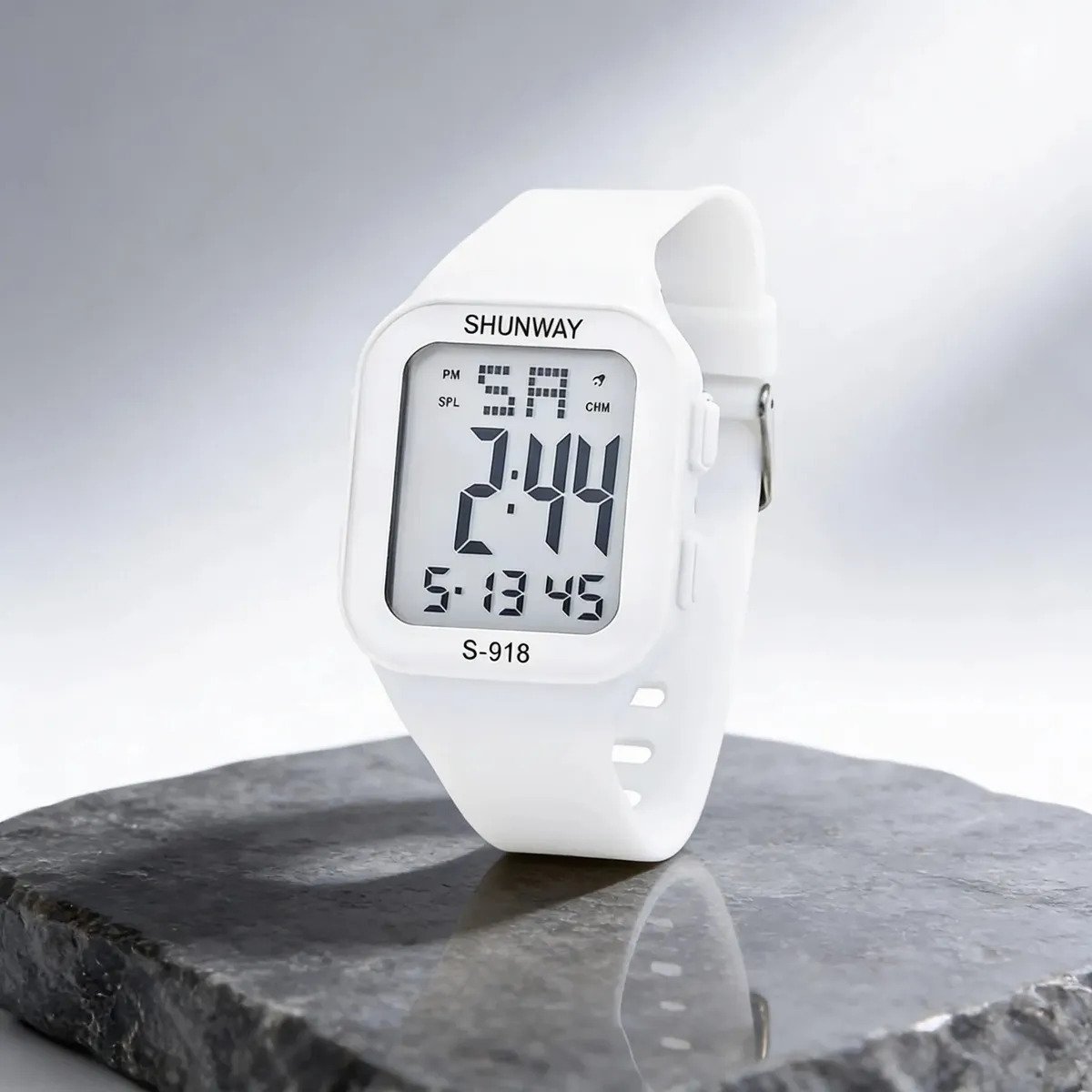 Relógio Digital Shunway S-918 Estilo Esportivo - Branco