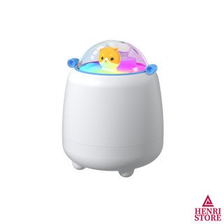Luminária LED Infantil Gatinho com Projetor Colorido