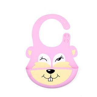 Babador Silicone Esquilo Rosa BA15