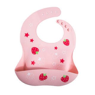 babador infantil silicone rosa BA08